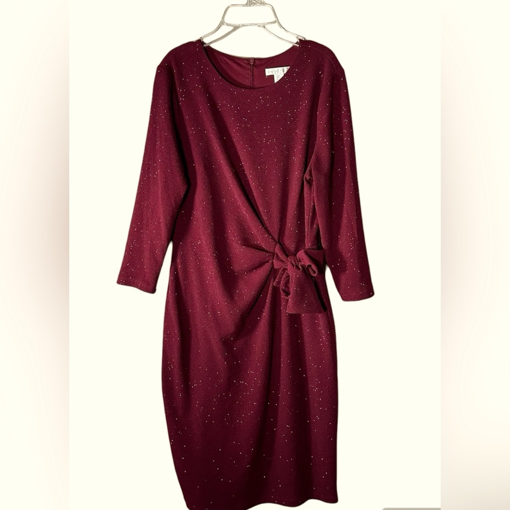 Womens Maroon with sparkles dress size 8 London Times excellent condition